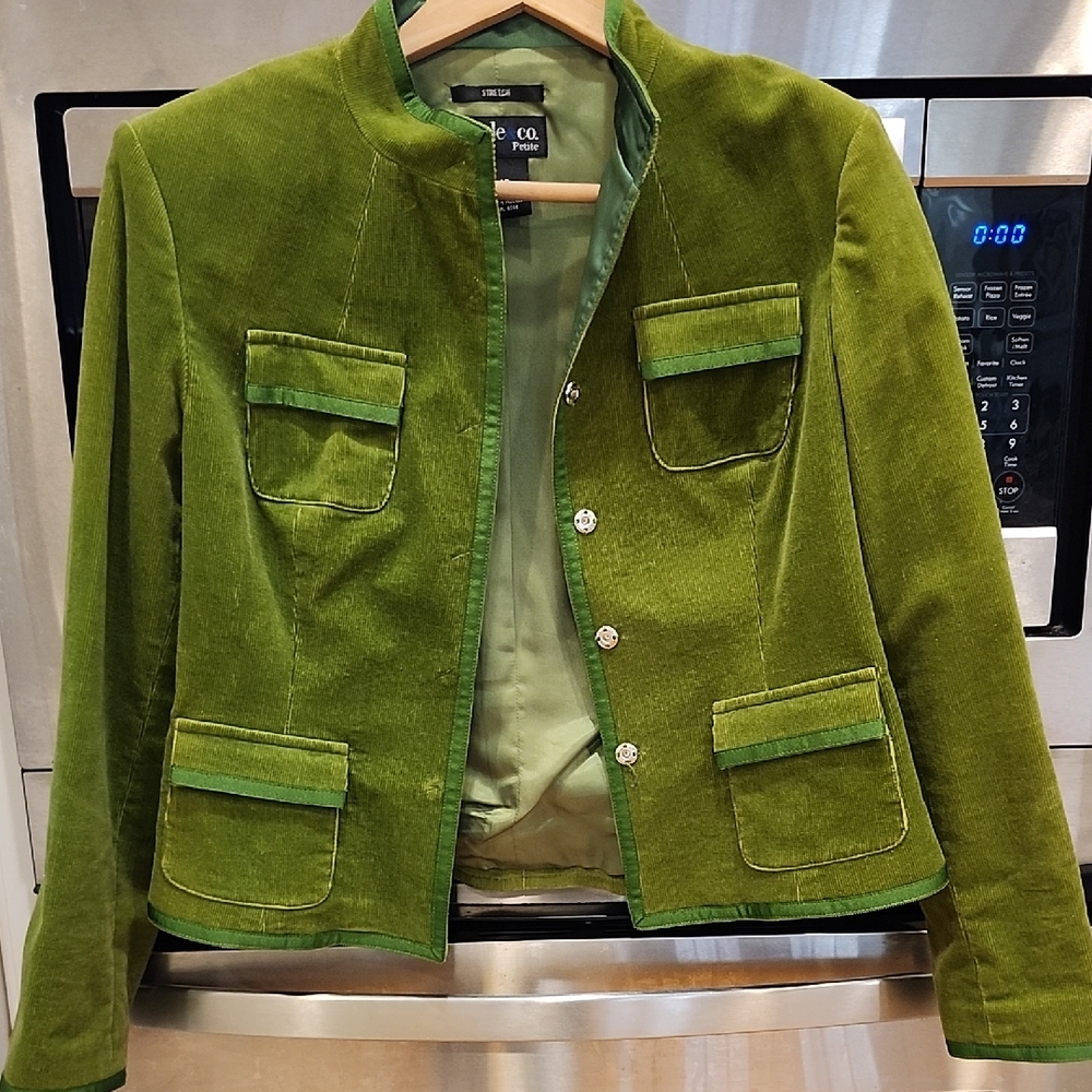 J. Crew Olive Velvet Suit Jacket